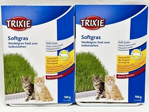 TRIXIE Grow Your Own Cat Grass 2 X 100g Including Tray Soft Boost Vitamin Supply