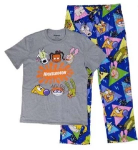 NICKELODEON Rugrats Rocko's y más temática ~ Juego de dormir ~ Para hombre M mediano ~ NUEVO - Imagen 1 de 1