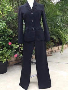2 pc ADEC2 Philippe Adec Women Business Pant suit Black size 34 (2) - Picture 1 of 19