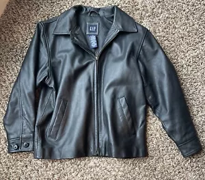 Gap Genuine Authentic Cow Leather Coat Jacket Kids Boy’s Size 10 L/G - Picture 1 of 4