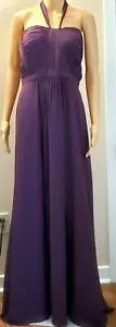 David Tutera Gather & Gown Chiffon Tg.14 Stile Nicole 717 Colore 502 Melanzana - Foto 1 di 10