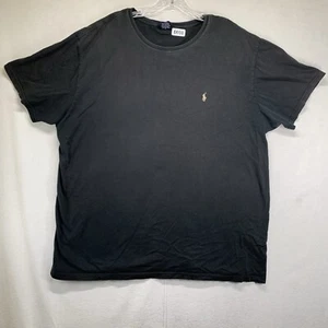 Vintage Polo by Ralph Lauren T-Shirt verwaschen schwarz 100% Baumwolle 90er Grunge Preppy - Bild 1 von 14