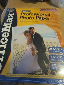 PAPEL FOTOGRÁFICO PROFESIONAL OFFICEMAX - BRILLANTE - 25 HOJAS - ¡8,5 X 11! - Imagen 1 de 3