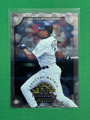 Hoja de béisbol 1998 matriz fractal plateada #138 Neifi Pérez/800 Foto 1 de 2