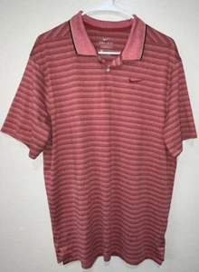 Nike Golf Dri Fit Polo Short Shirt Size L Men's Polyester Chest Swoosh Logo Red - Picture 1 of 4
