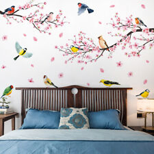 2sheets Art Bedroom SelfCherry Blossom Branch Birds Wall Sticker