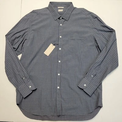 $225 Новый CULTURATA 2XL 18 • 46 синий красный клетку чек сплетенный Мужская рубашка Италии сделано - Изображение 1 из 4