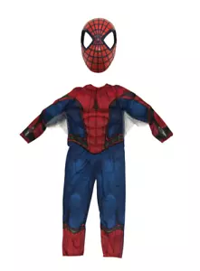 Marvel Spiderman Halloween Costume Jumpsuit with Hard Plastic Mask Boys Small - Picture 1 of 6