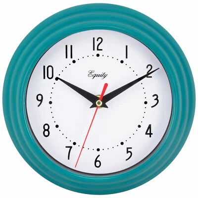 25020 Equity by La Crosse 8" Plastic Analog Wall Clock - Teal - Image 1 of 4