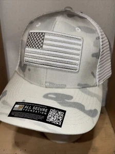 Camo Hat American Flag Patch Snapback Mesh Trucker Cap One Size Brand New White - Picture 1 of 4