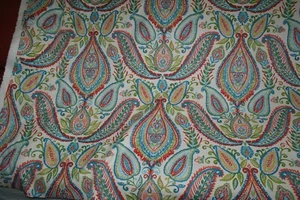Robert Allen Ombre Paisley Poppy Home Decor Cotton Fabric 3 Y+ 16 x 55 Fast Ship - Picture 1 of 7