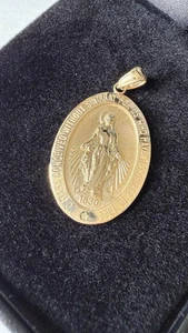14K Yellow Gold Saint Mary Pendant - Picture 1 of 5