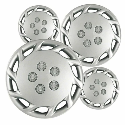 Set of 4 Hubcaps 14 inch Silver ABS Wheel Covers for 1997 - 1999 Toyota Camry Foto 1 de 4