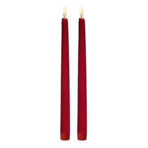 Velas De Cena LED Con Llama Parpadeante Paquete De 2 - Rojo - Imagen 1 de 3