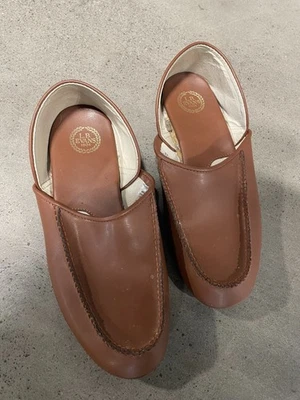 Zapatillas de cuero marrón Chicopee L B Evans para hombre talla 9,5 M estilo # 2198 Foto 1 de 4