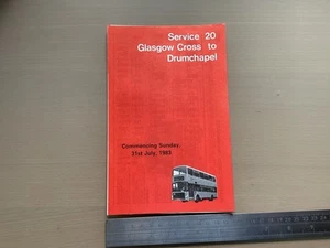 Strathclyde Greater Glasgow Scottish Bus Route 20 Fahrplan Juli 1983 Drumchapel - Bild 1 von 3