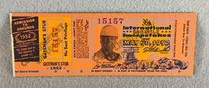 Indianapolis Indy 500 1952 Original Complete Unused Ticket # 15157 - Picture 1 of 4