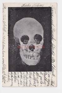 ARCHIMBOLDESQUE SURREALISM YOUNG COUPLE WITH DOG FORM FACE PC 1903 - NV106 - Picture 1 of 2