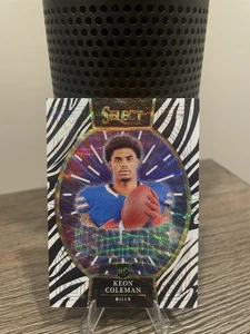 2024 Panini Select Keon Coleman Iconos de Neón Cebra SSP Estuche Hit Bills - ¡COMO NUEVO! ⚫️⚪️ - Imagen 1 de 2