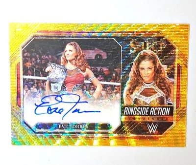 2023 Panini Select WWE EVE TORRES! /5 RINGSIDE GOLD WAVE PRIZM AUTO! - Image 1 of 2
