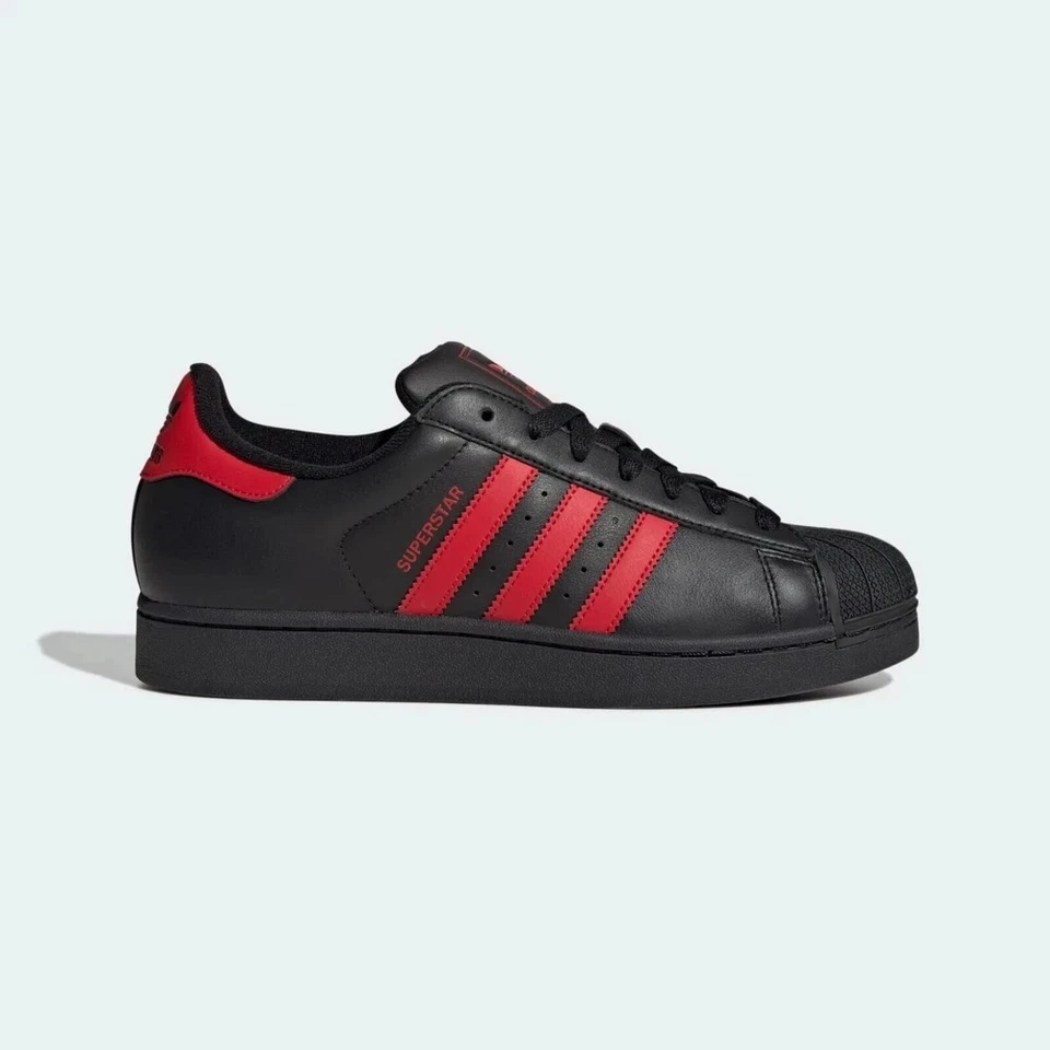 [JQ2309] Adidas Men's SUPERSTAR II Core Black/Better Scarlet *NEW* - Image 1 of 4