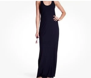 James Perse Black Cotton Racerback Long Maxi Tank Sleeveless Dress Size 1 S - Picture 1 of 4