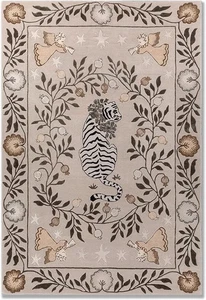 Alfombras acolchadas a mano color clásico gris/carbón hechas a mano diseño de lana Nz cuidado - Imagen 1 de 4