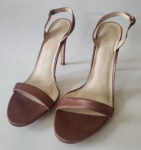 SALONE MONET New York Sable Satin Slingback Heels US 12 Used Very Good - Picture 1 of 5