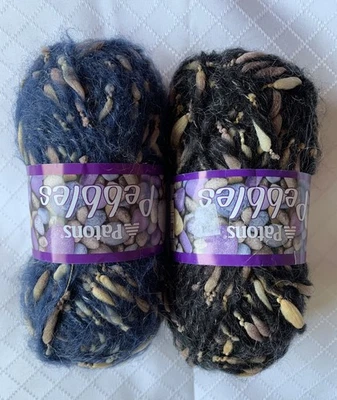 Hilo de guijarros Patons - Lote de 2 - Color azul mármol y granito - 1,75 OZ/54 yardas cada uno Foto 1 de 4