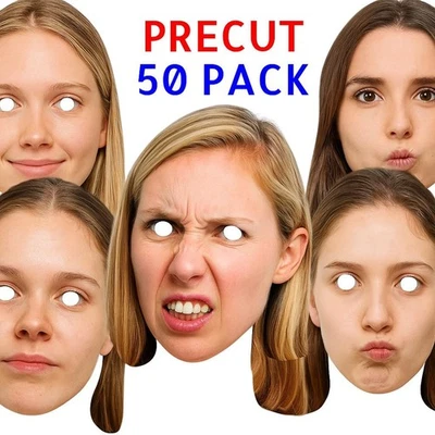 Máscaras faciales con foto personalizadas recortes faciales realistas para disfraz de fiesta de noche de gallina Foto 1 de 4