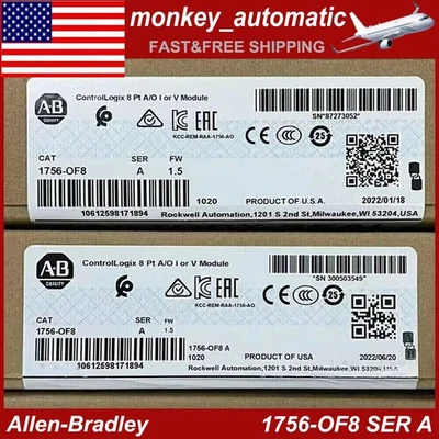 New Factory Sealed AB 1756-OF8 SER A ControlLogix 8 Pt PLC Output Module 1756OF8 - Image 1 of 4