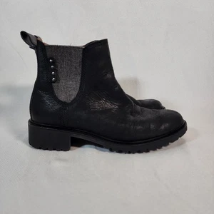 Cobb Hill wasserdichte Damen-Lederstiefeletten Größe 8,5 Moto schwarz Stollensohle - Bild 1 von 9