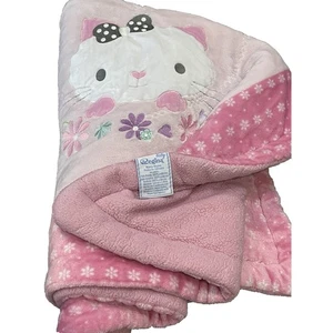 Manta Regina Bebé Rosa Gato Peluche Edredon Bordado Flores Mariposa 38x48 - Imagen 1 de 19