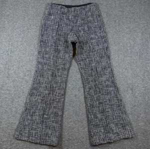 Smythe Pants Womens 4 Black White Tweed Flare Wide Leg Riopelle High Rise - Picture 1 of 7
