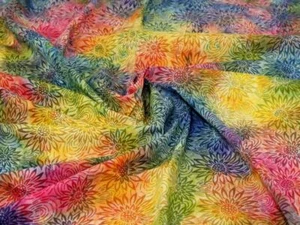 John Louden Cotton Batik Fabric Gold - per metre - Picture 1 of 6