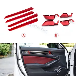 Red Door Panel Armrest Stripes Handle Bowl Cover Trims For Honda Accord 2018-22 - Bild 1 von 9