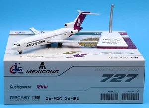 JC Wings 1:200 Mexicana Airlines Boeing B727-200 Diecast Aircraft Modelo XA-MXC - Imagen 1 de 13