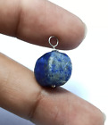 Pendentif perles lisses en lapis-lazuli naturel 13,50 carats boîte à tambour pierre précieuse