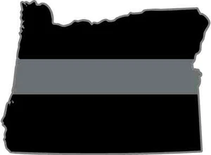 4" Oregon OR State Thin SILVER Line Corrections Officer Prison Guard - Bild 1 von 1