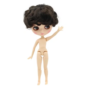 12" Blythe doll nude boy doll Glossy face joint body brown black Short Hair - Picture 1 of 1