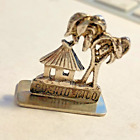 925 SILBER -HAUS mit PALME FIGUR > "PUERTO RICO" / Silver House with Palm Figure