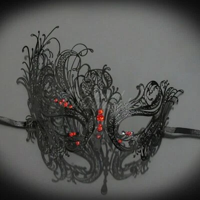 Couple's Masquerade Masks | Wolverine Masquerade Masks Red/Black - Image 1 of 4