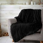 Long Pile Fluffy Teddy Faux Fur Soft Cuddly Blankets Sofa Chair Bed Camp Throws