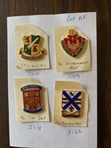 Army Unit Crest / Distinctive Unit Insignia (DUI)  - 4 DIFFERENT PIECES (LOT AF) - Picture 1 of 1