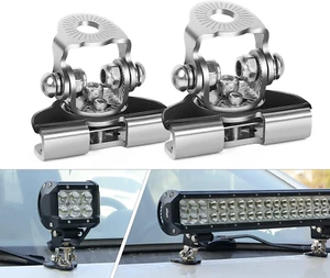 LED Light Bar Mounting Bracket, Nilight 2PCS Universal Adjustable Pillar Hood Le - Picture 1 of 12