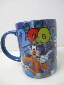 Disney Mickey & Minnie Mouse Goofy Donald Duck Jerry Leigh Blue Coffee Mug 2008 - Picture 1 of 6