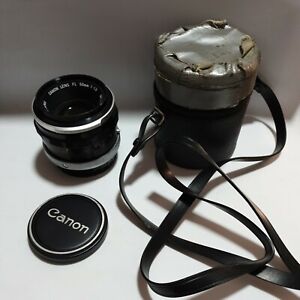 CANON FL 50mm 1:1.8 CAMERA LENS &  CASE 887754 MADE IN JAPAN