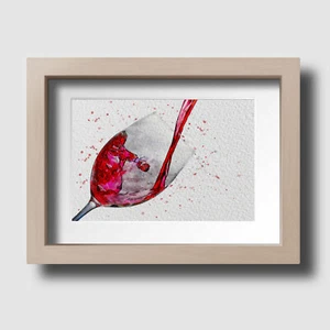 Wine Pouring Drinking Red White Watercolour Sketch Wall Print Picture Unframed - Picture 1 of 3