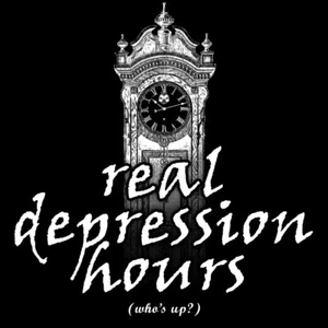 Real Depression Hours (who's up?) Shirt (goth grandfather clock time sadboys) - Picture 1 of 3