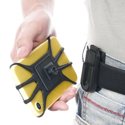 Universal Phone Belt Clip Holder with Silicon Holding Net for iPhone 16 Pro Max - Image 1 of 4